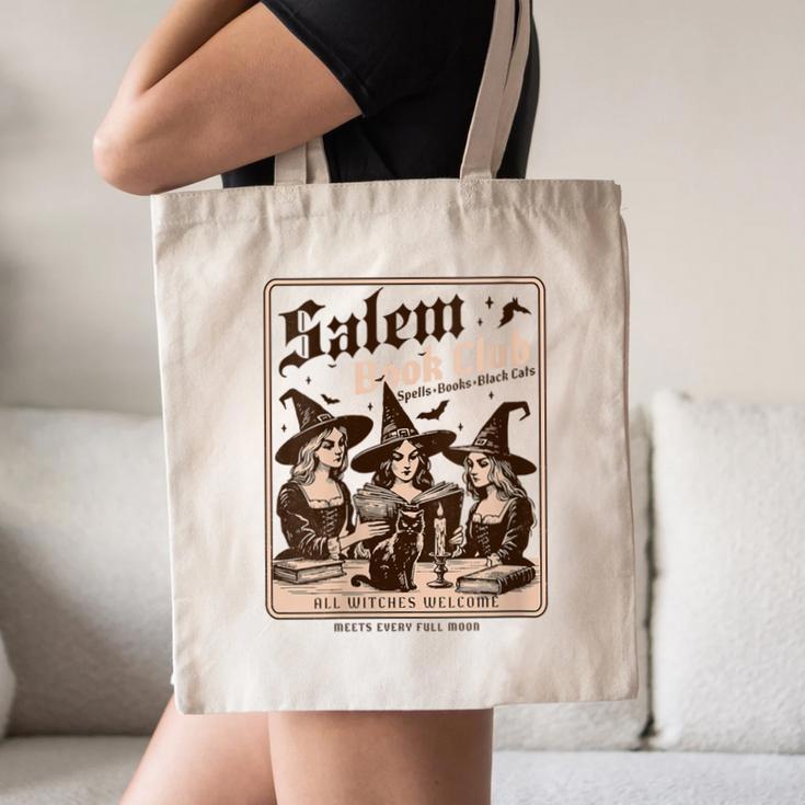 Salem Book Club Bookish Halloween Retro Salem Witch Book Canvas Tote Bag Salem Book Club Bookish Halloween Retro Salem Witch Book Canvas Tote Bag
