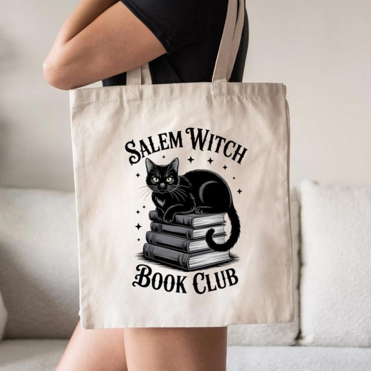 Salem Witch Book Club Bookish Halloween Cat Women Canvas Tote Bag Salem Witch Book Club Bookish Halloween Cat Women Canvas Tote Bag