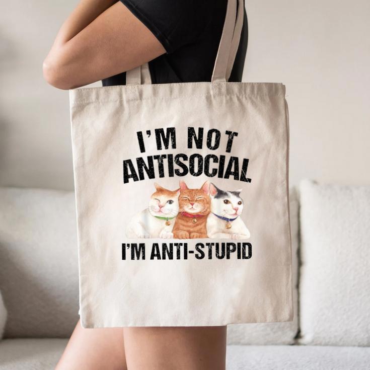 Sarcasm Cat Sarcastic Introvert Antisocial Cat Lover Canvas Tote Bag