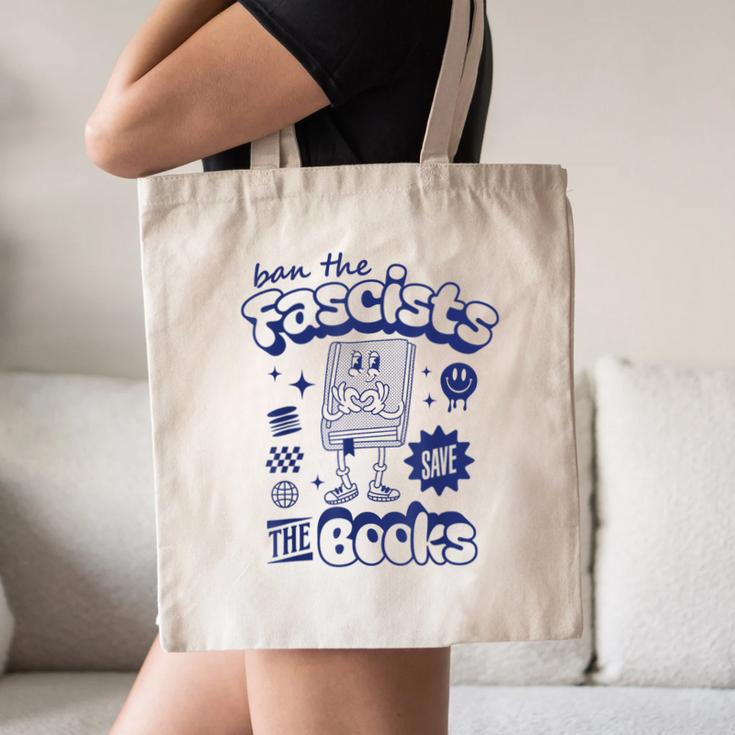 Save The Books Ban Fascists Stand For Book Readers Canvas Tote Bag