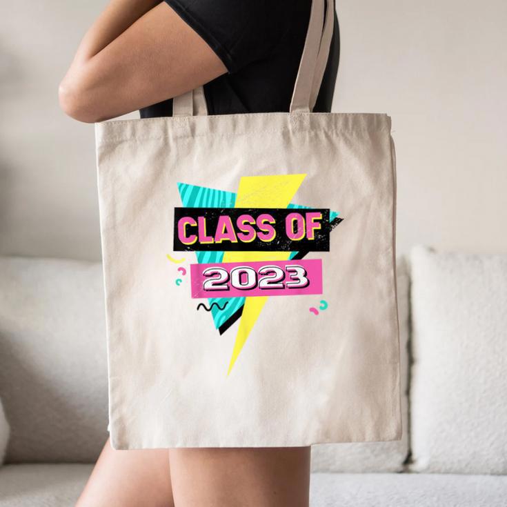 Senior 2023 Graduation Class Of 2023 Retro 90's Graduation Canvas Tote Bag