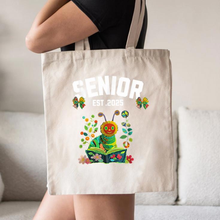 Senior 2025 Graduation Caterpillar For Kids Cute Coquette Canvas Tote Bag