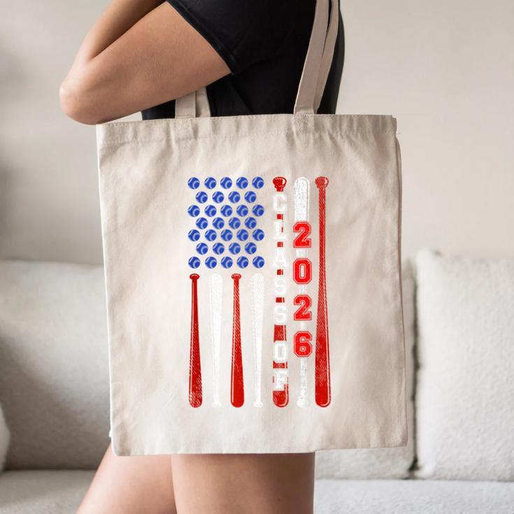 Senior 2026 Baseball American Flag Class Of 2026 Graduation Canvas Tote Bag