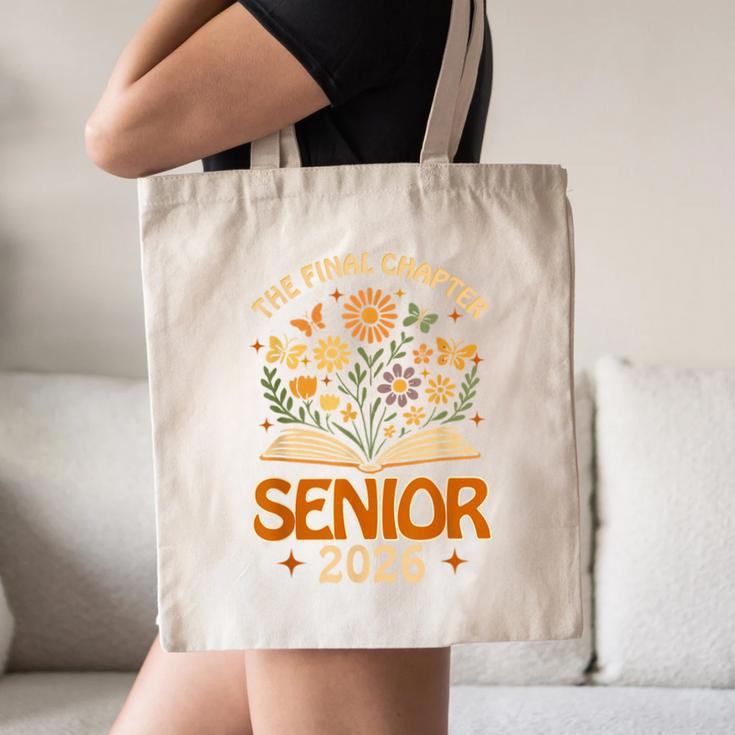 Senior 2026 Final Chapter Retro Book Lover Last First Day Canvas Tote Bag