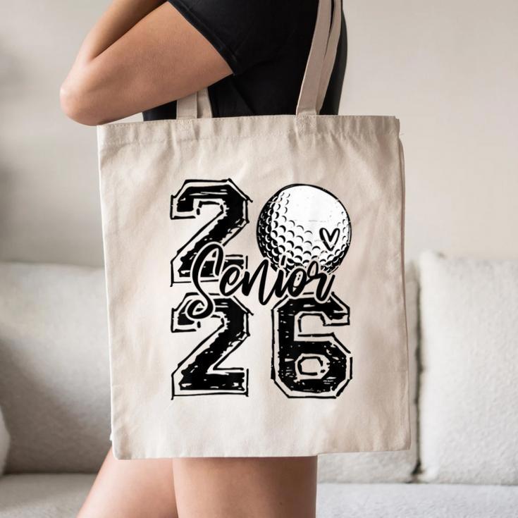 Senior 2026 Golf Player Heart Graduation Girls Teens Canvas Tote Bag