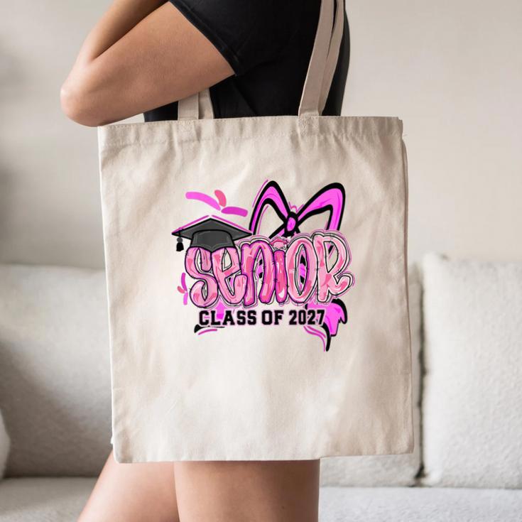 Senior 2027 Class Of 2027 Coquette Girl Pink Graduation 2027 Canvas Tote Bag