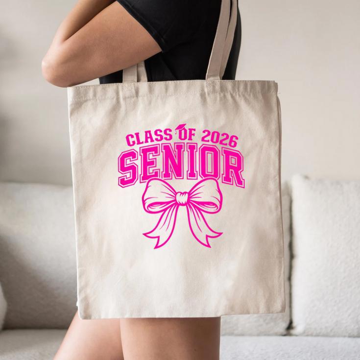 Senior Class Of 2026 Coquette Pink Bow Graduation 2026 Canvas Tote Bag