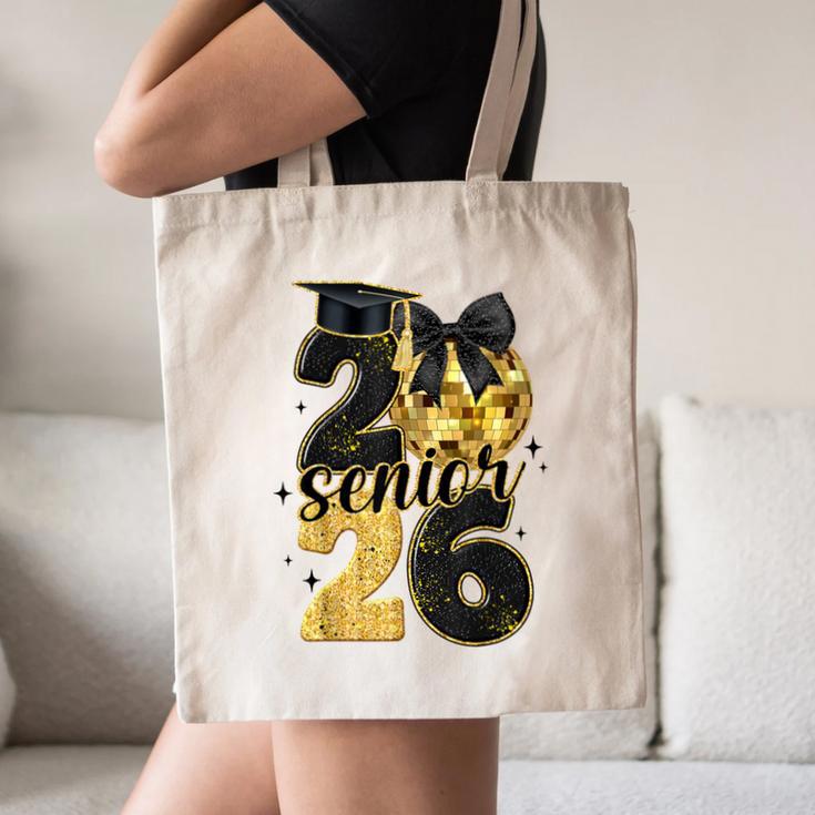 Senior Class Of 2026 Senior Girl Graduation Cap Coquette Bow Canvas Tote Bag