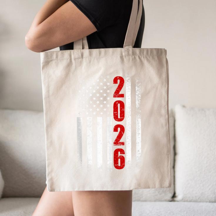 Senior Class Of 2026 Patriotic American USA Flag Graduation Canvas Tote Bag
