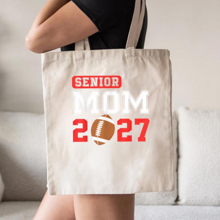 Senior Football Mom 2027 Team Class Of 2027 Graduation Mom Canvas Tote Bag