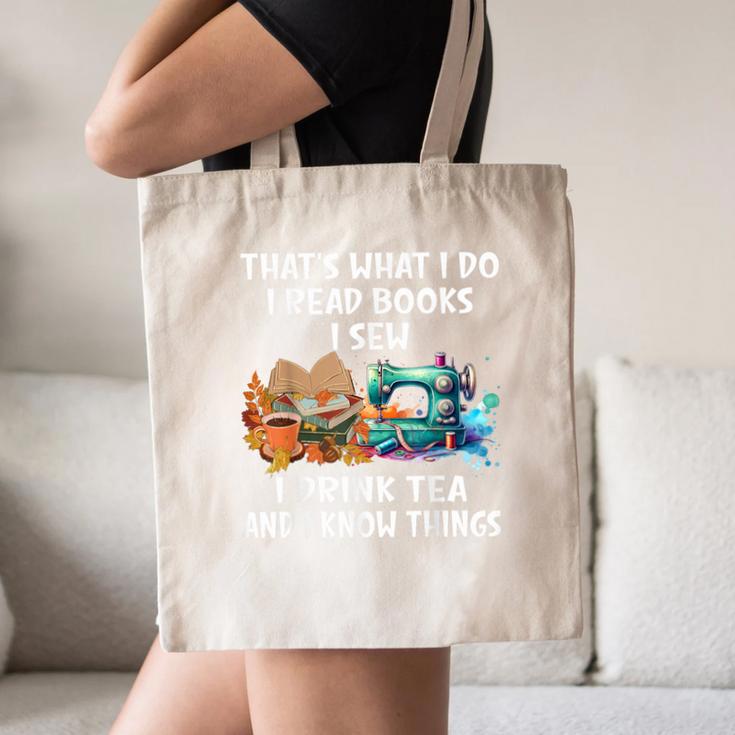 Sewing Reading Books Drinking Tea Sew Sewist Canvas Tote Bag
