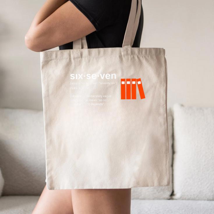 Six Seven Meme Reading Book Lover 6-7 67 Definition Canvas Tote Bag