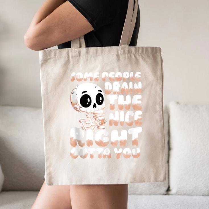 Skeleton Coffee Lover Introvert Canvas Tote Bag
