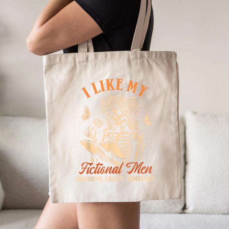 Smut Reader Spicy Book Dark Romance I Like My Fictional Men Canvas Tote Bag
