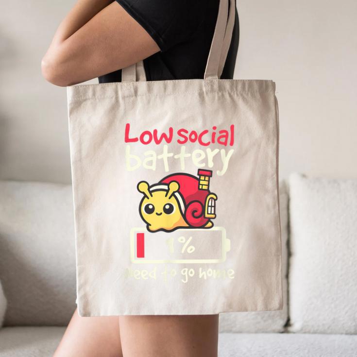 Snail Low Social Battery Need To Go Home Tee For Introvert Canvas Tote Bag Snail Low Social Battery Need To Go Home Tee For Introvert Canvas Tote Bag