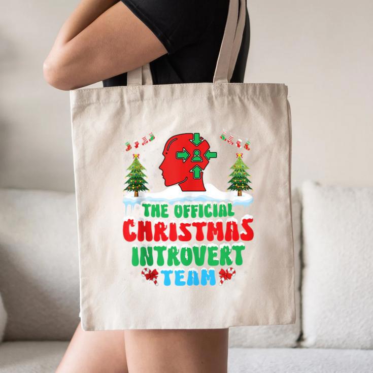 Snow Christmas Introvert Team Introverted Introvert Xmas Canvas Tote Bag