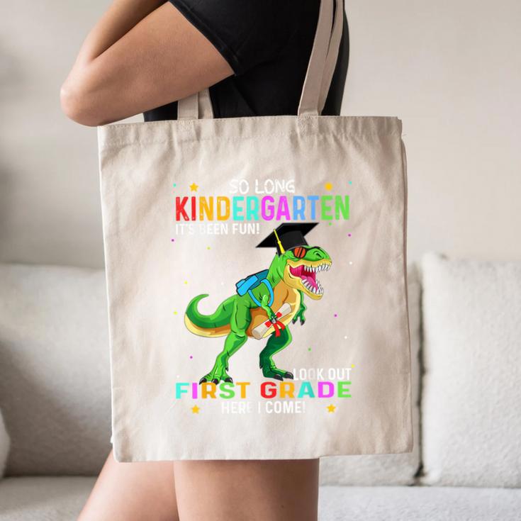 So Long Kindergarten Graduation Class 2025 Dinosaur Kids Canvas Tote Bag