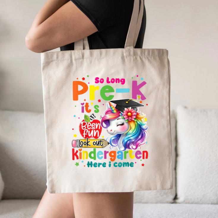 So Long Prek Pre-K Graduation Graduate Unicorn Kids Girls Canvas Tote Bag