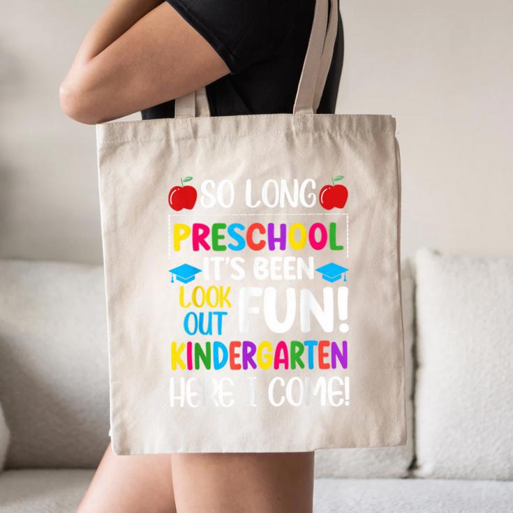 So Long Preschool Kindergarten Here I Come Graduation Canvas Tote Bag