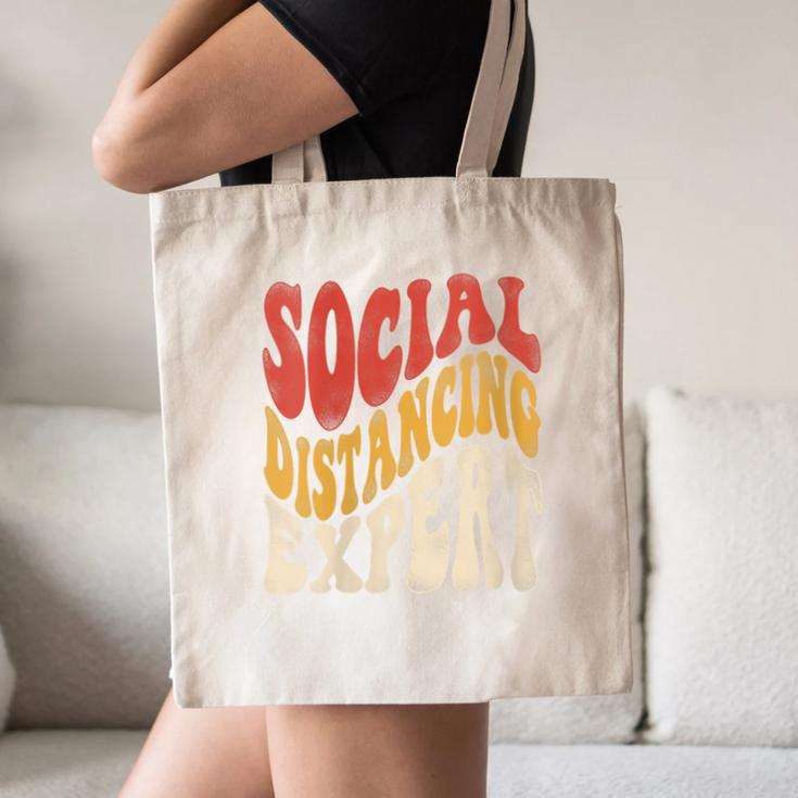 Social Distancing Expert Introvert Canvas Tote Bag