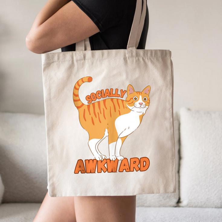 SOCIALLY AWKWARD FUNNY CAT ANTISOCIAL INTROVERT WEIRD Canvas Tote Bag SOCIALLY AWKWARD FUNNY CAT ANTISOCIAL INTROVERT WEIRD Canvas Tote Bag
