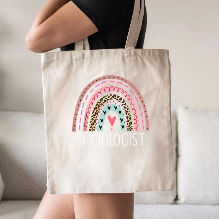 Sociologist Sociology Teacher Graduation Rainbow Canvas Tote Bag