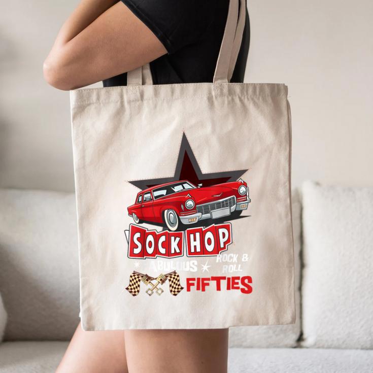 Sock Hop Fabulous Fifties Rock N Roll Automobile Nostalgia Canvas Tote Bag
