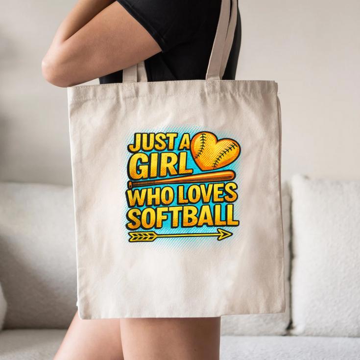 Softball Just A Girl Comic Book Style Graphic For Teens Canvas Tote Bag Softball Just A Girl Comic Book Style Graphic For Teens Canvas Tote Bag