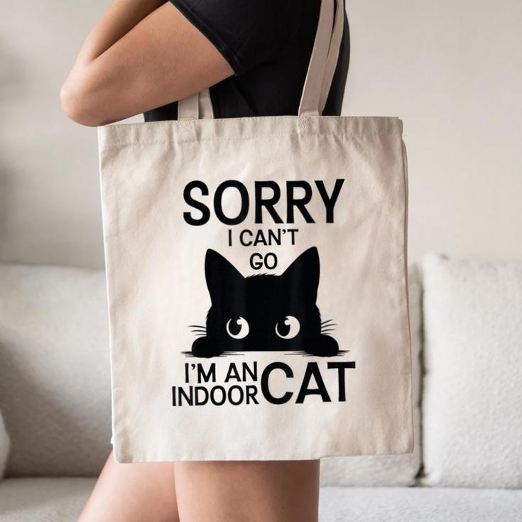 Sorry I Can't Go I'm An Indoor Cat Introvert Cats Canvas Tote Bag Sorry I Can't Go I'm An Indoor Cat Introvert Cats Canvas Tote Bag