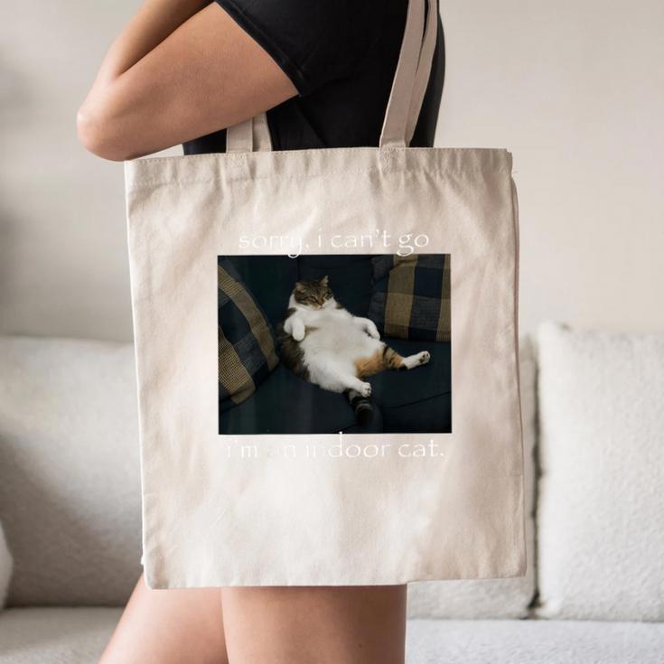 Sorry I Can’t Go I’m An Indoor Cat Introvert Meme Canvas Tote Bag Sorry I Can’t Go I’m An Indoor Cat Introvert Meme Canvas Tote Bag