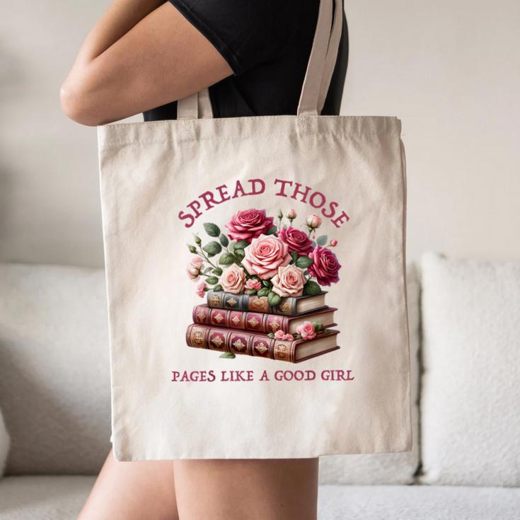 Spicy Books Spread Those Pages Like A Good Girl Dark Romance Canvas Tote Bag