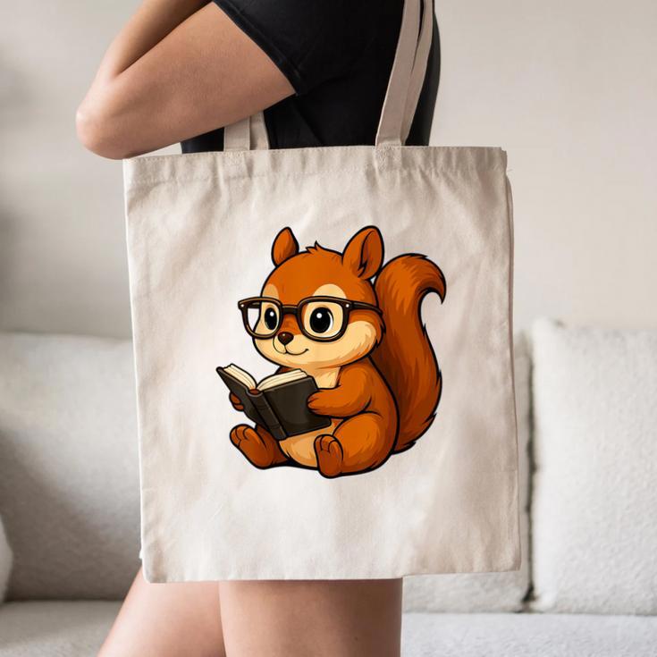 Squirrel Reading Book Lover Canvas Tote Bag Squirrel Reading Book Lover Canvas Tote Bag