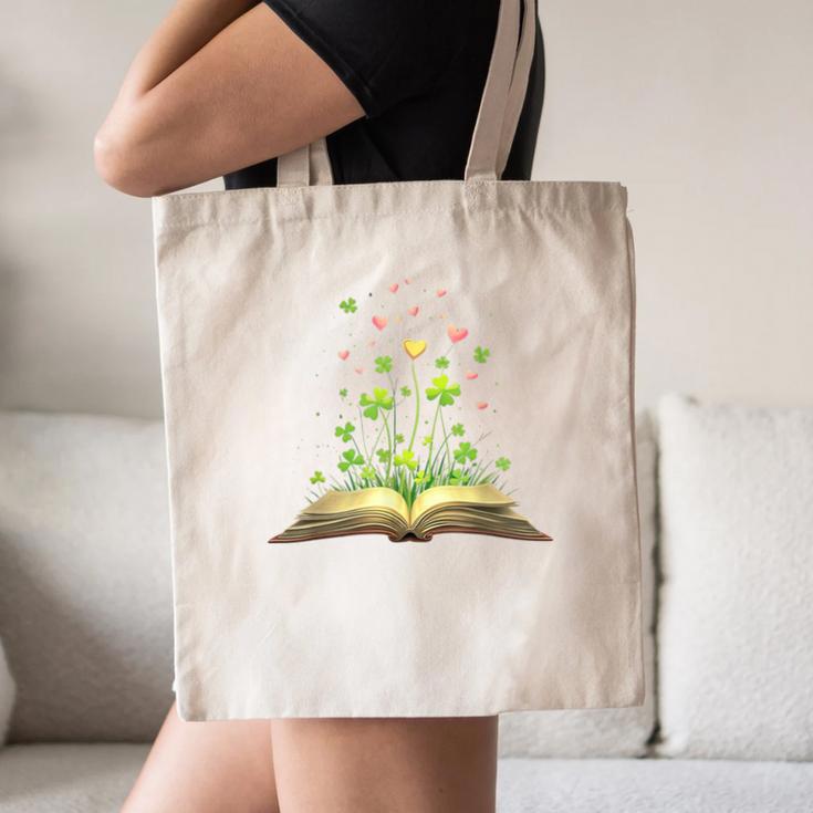 St Patricks Day Book Lover Librarian Core Shamrock Author Canvas Tote Bag