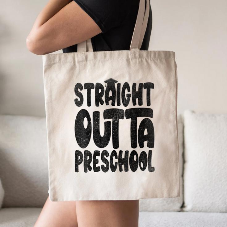 Straight Outta Preschool Graduation Cap Gown 2022 Cute Canvas Tote Bag