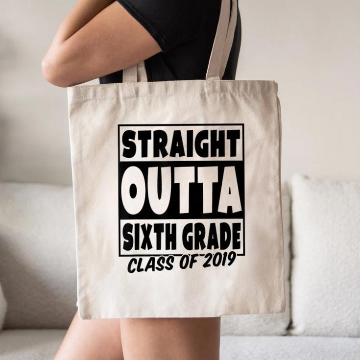 Straight Outta Sixth Grade Class Of 2019 Graduation Canvas Tote Bag