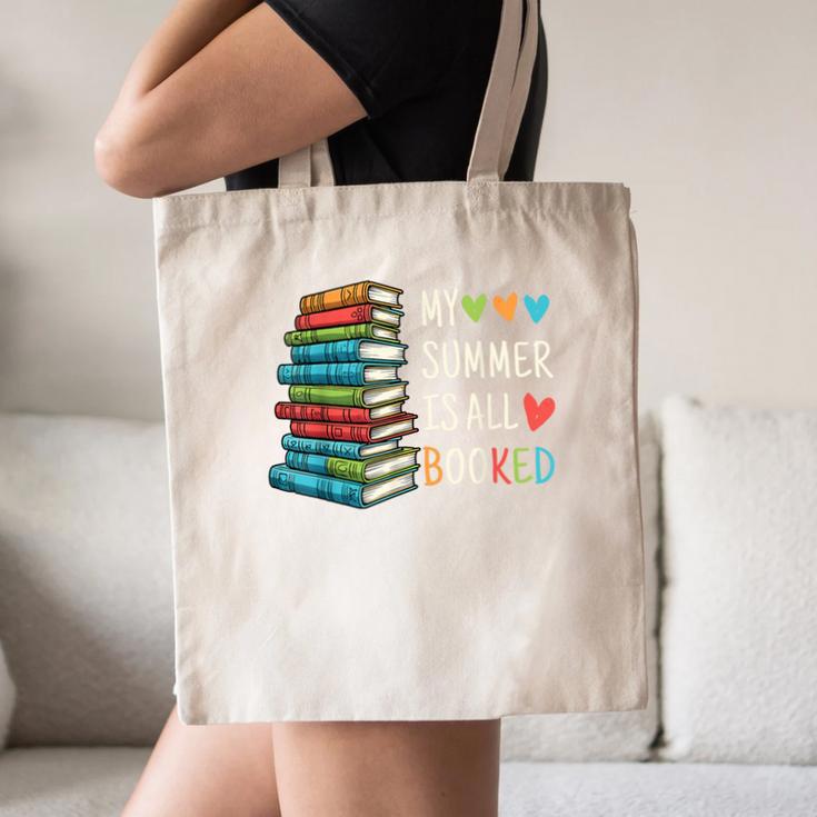 My Summer Is All Booked Book Reading Book Lover Canvas Tote Bag
