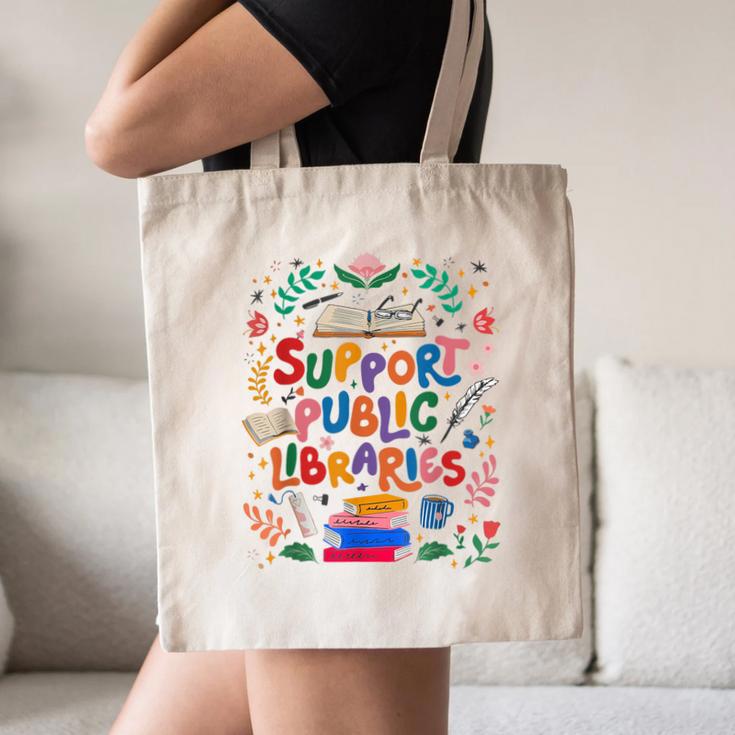 Support Public Libraries Book Nerd Outfit For Book Lovers Canvas Tote Bag