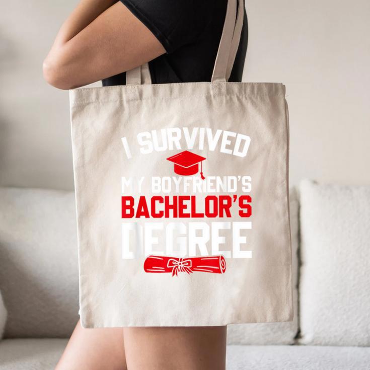 I Survived My Boyfriend's Bachelor's Degree Graduation Canvas Tote Bag
