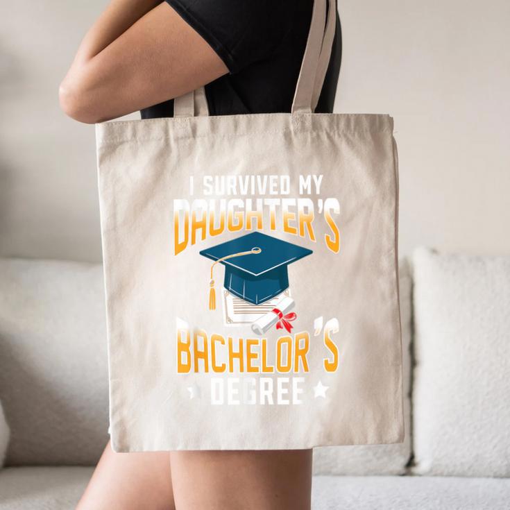 i Survived My Daughters Bachelor's Degree Graduation Gifts Canvas Tote Bag