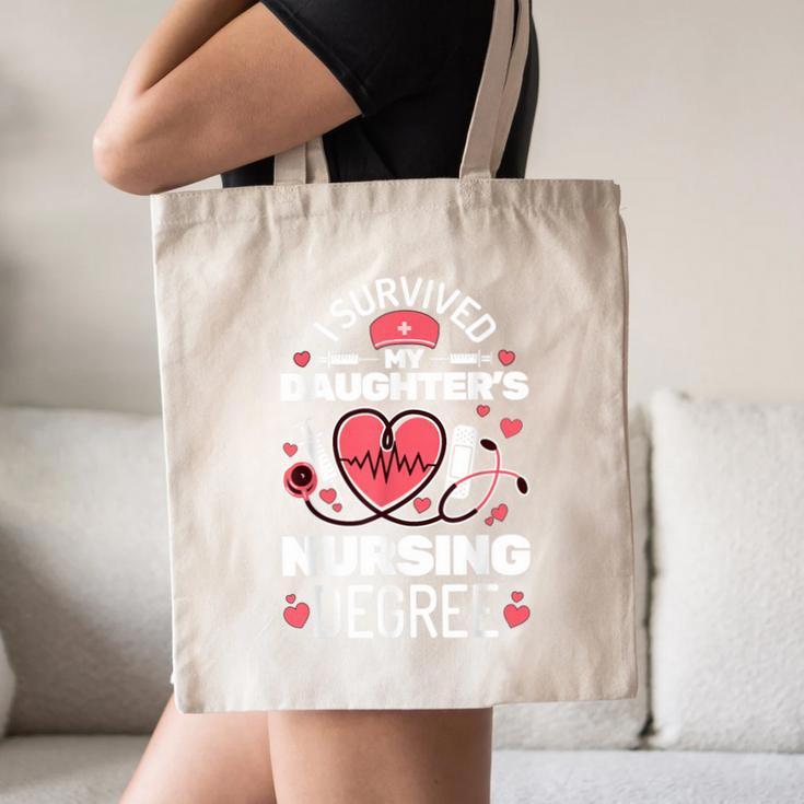 I Survived My Daughter's Nursing Degree School Graduation Canvas Tote Bag