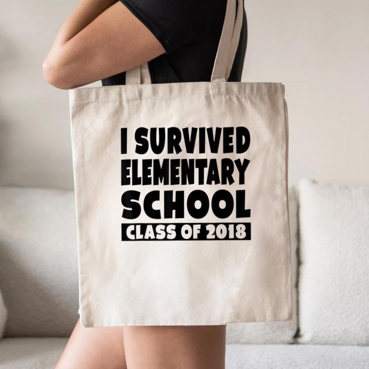 I Survived Elementary School Class Of 2018 Graduation Shirt Canvas Tote Bag