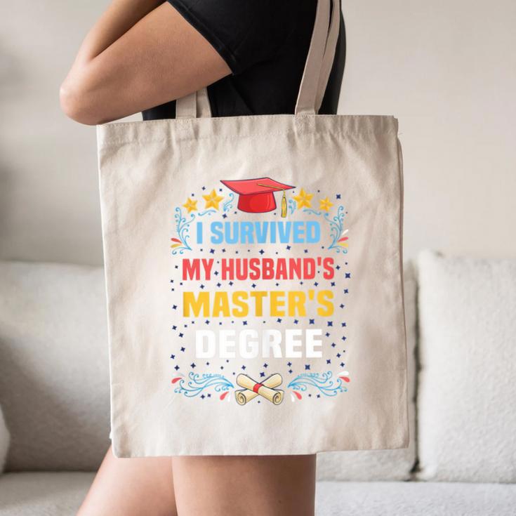 I Survived My Husband's Masters Degree Graduation Canvas Tote Bag