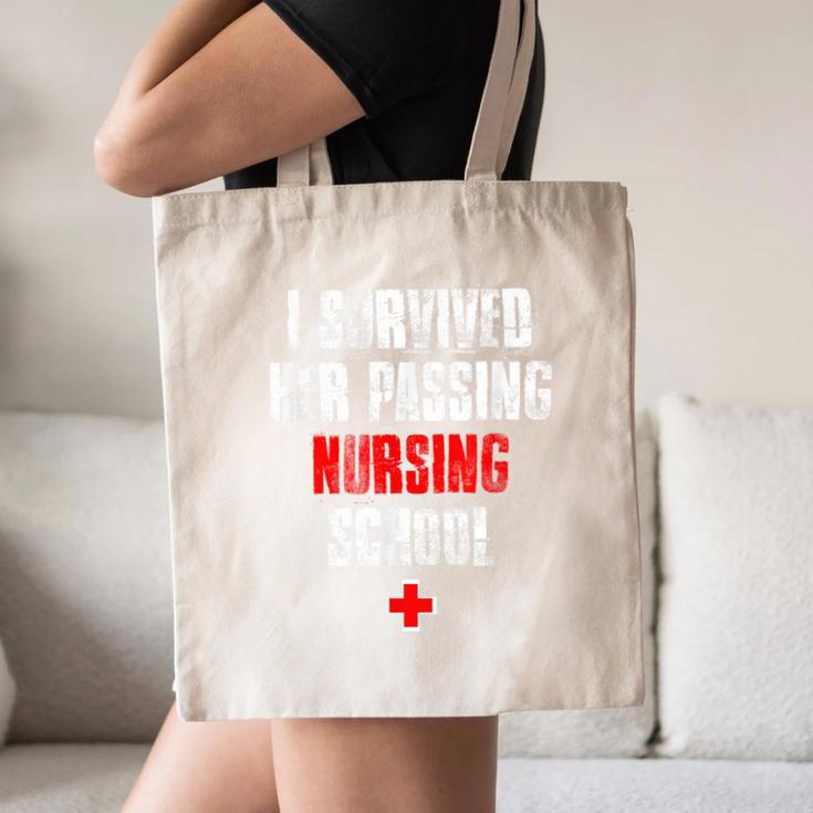 I Survived Her Passing Nursing School Graduation Canvas Tote Bag