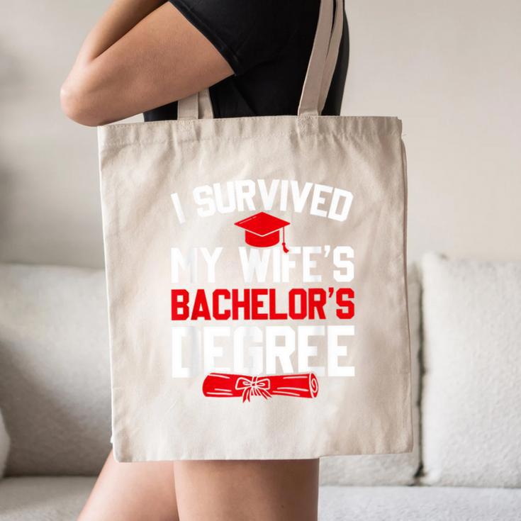 I Survived My Wife's Bachelor's Degree Graduation Canvas Tote Bag