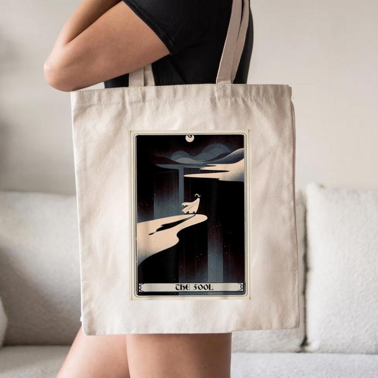 Tarot Cards Guide Book Esoteric Mysticism Clothing The Fool Tarot Card -Adults & Kids Small Short Sleeve Crew Neck Classic Fit Canvas Tote Bag