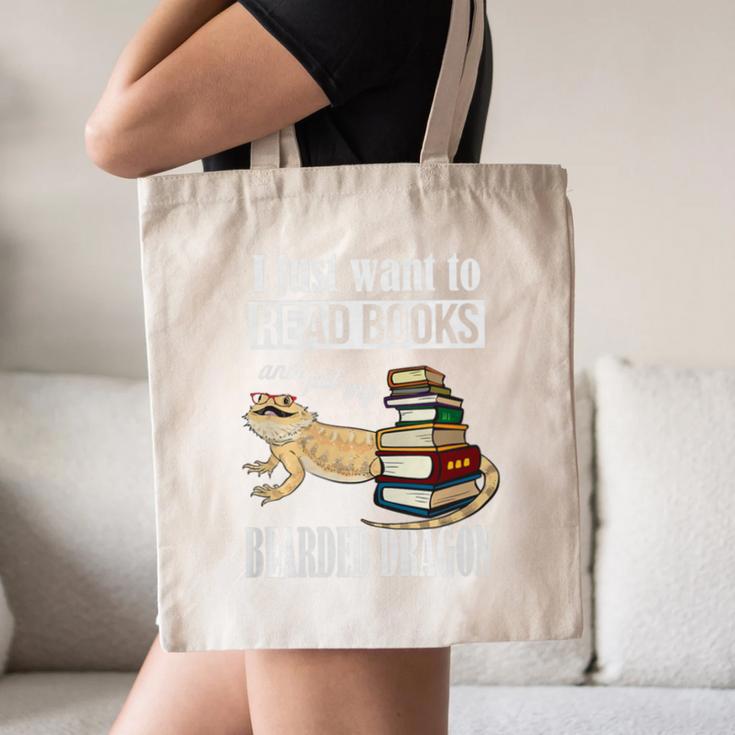 Tiny Dinosaur Read Books & Pet My Bearded Dragon Lover Premium Tri-Blend Canvas Tote Bag