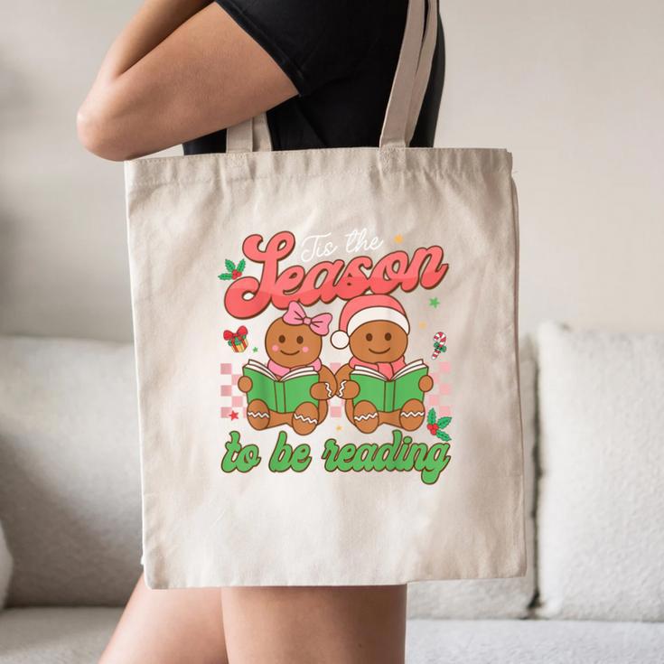 Tis The Season Book Reading Gingerbread Teacher Librarian Canvas Tote Bag