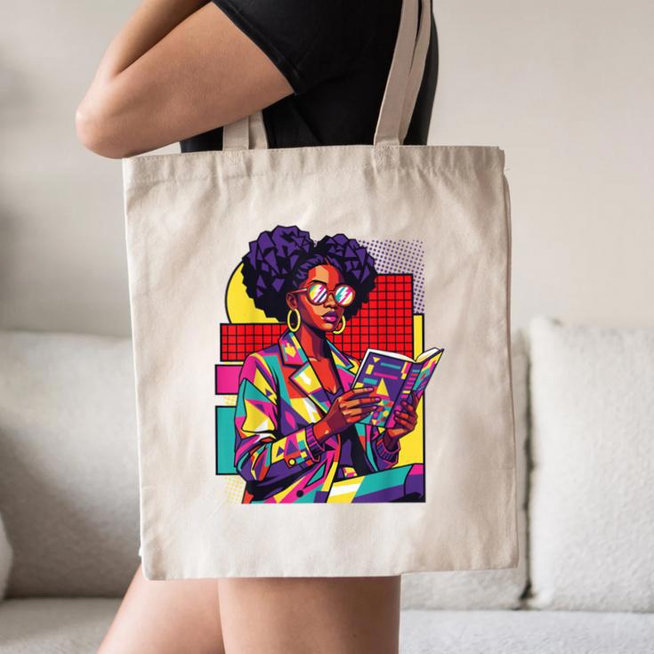 History Woman Reading Book Geometric Girl Educated Canvas Tote Bag
