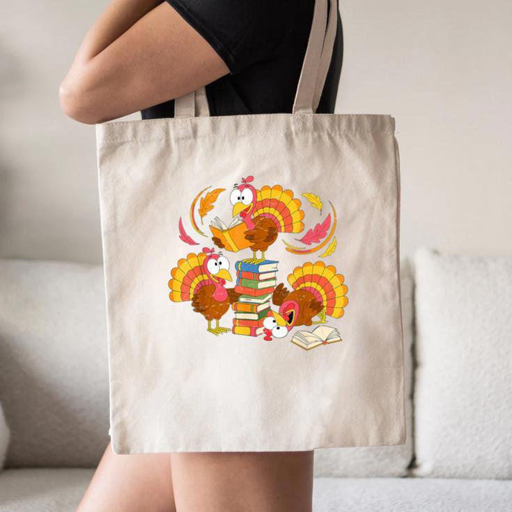 Turkey Reading Books Fall Thanksgiving Teacher Librarian Canvas Tote Bag Turkey Reading Books Fall Thanksgiving Teacher Librarian Canvas Tote Bag