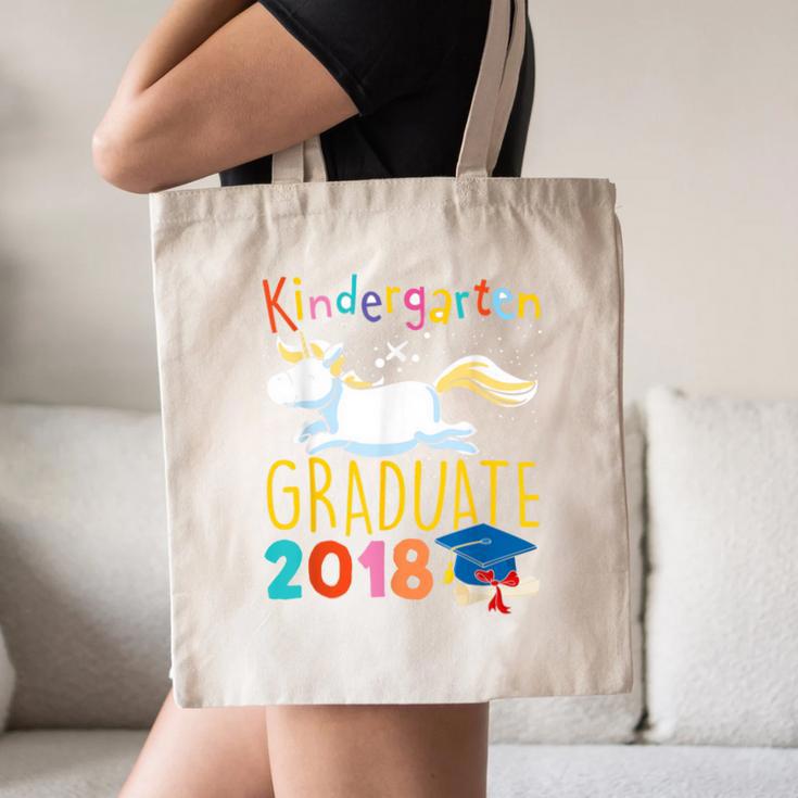 Unicorn Kindergarten Graduation Shirt Girls Canvas Tote Bag